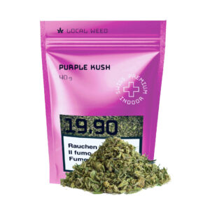 Local Weed CBD Purple Kush Indoor CBD Verpackung mit Blüten